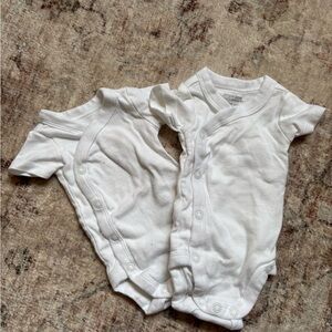 Carter's White Short-Sleeve Baby Bodysuits - Set of 2